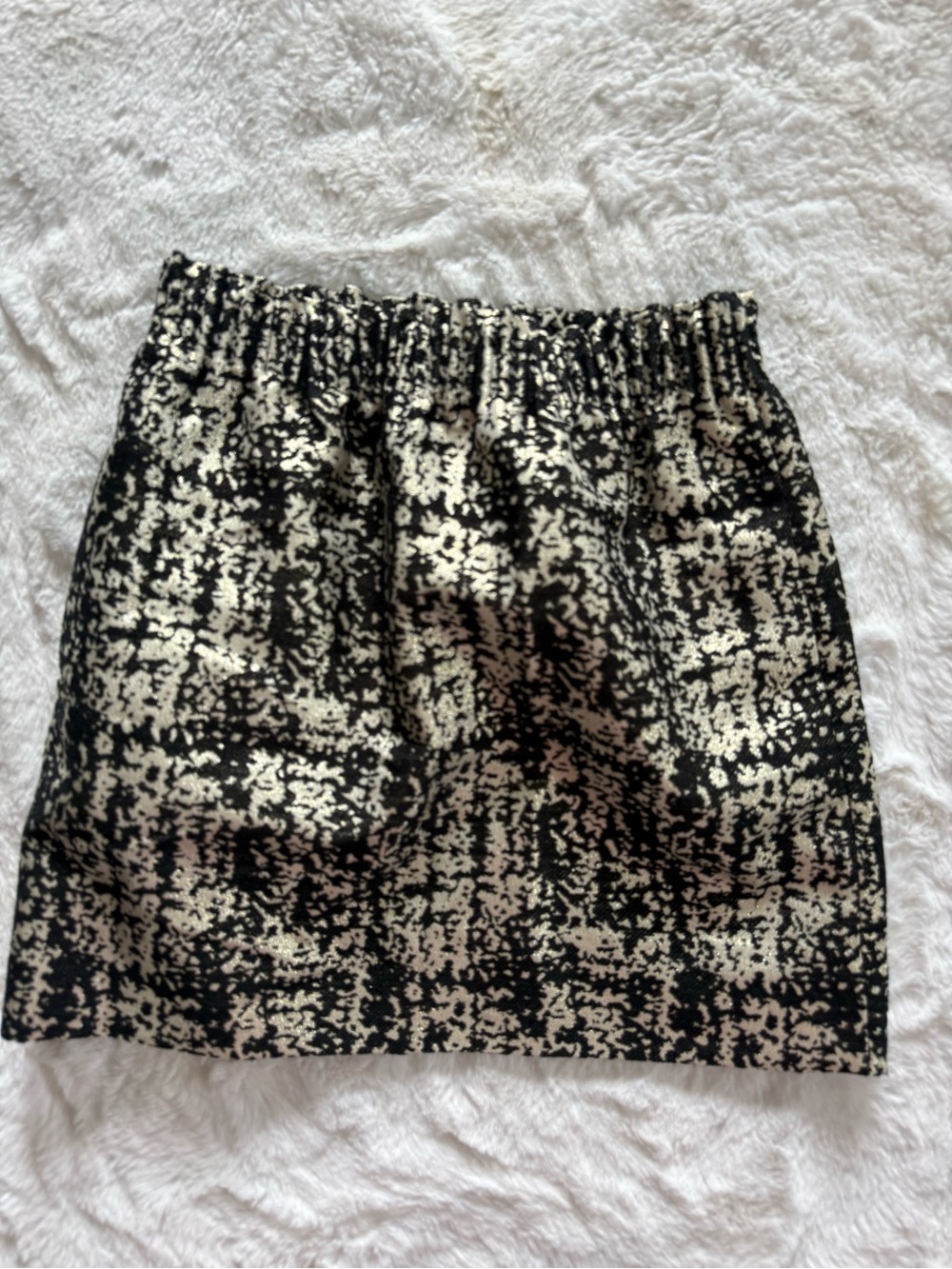 J. Crew Black and Gold Brocade Sidewalk Skirt